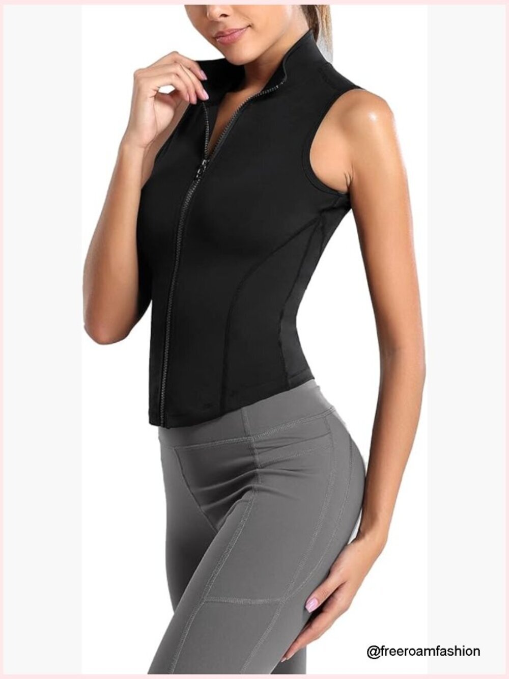 Sleeveless Full Zip Active Vest Golf Workout Yoga Jacket